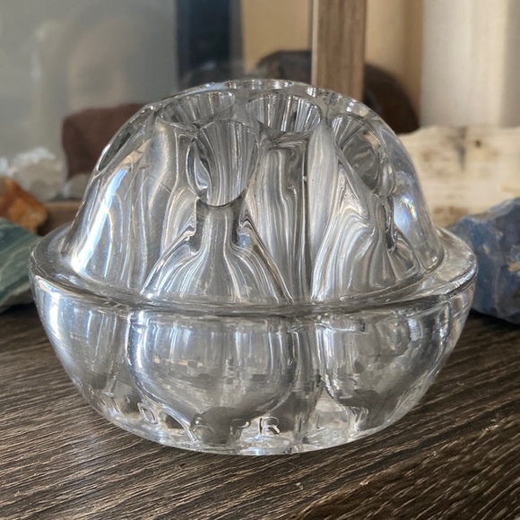 Antique- Weighted Hand Blown Glass Flower Frog- Pat. April 11, 1916 - Picture 1 of 11